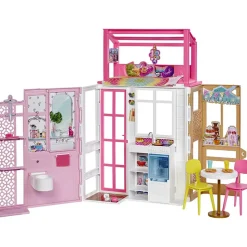 Barbie Dollhouse Playset with 2 Levels&4 Play Areas