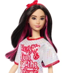 Barbie Fashionistas Doll with Black Hair&Twist&Turn Dress #214
