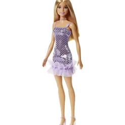 Barbie Mini Glitz Doll Dress Blonde in Lavender Metallic Dress