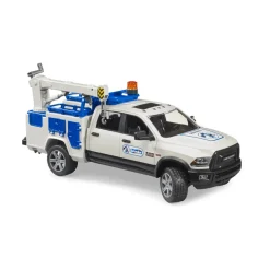 Bruder 02509 RAM Service Truck with Crane and Rotating Beacon Light 1:16 Scale Vehicle
