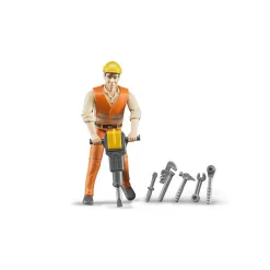 Bruder bworld Construction Worker with Accessories Set