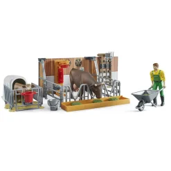Bruder bWorld Cow and Calf Barn with Farmer