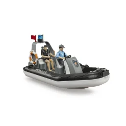 Bruder bworld Police Boat with Rotating Light Beacon Figure Set