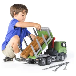 Bruder Mack Granite Timber Truck w Loading Crane
