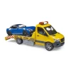 Bruder Pro Series MB Sprinter Car Transporter w Bruder Roadster