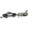 Bruder Pro Series RAM 2500 Police Pickup, Trailer, Boat&Figures