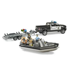 Bruder Pro Series RAM 2500 Police Pickup, Trailer, Boat&Figures