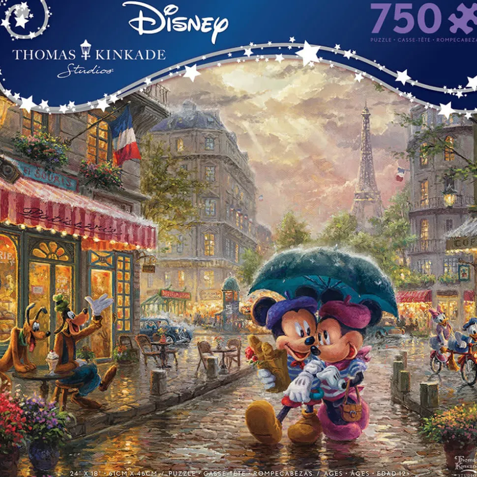 Ceaco Thomas Kinkade Disney Mickey and Minnie in Paris 750 Piece Jigsa