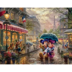 Ceaco Thomas Kinkade Disney Mickey and Minnie in Paris 750 Piece Jigsa
