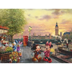 Ceaco Thomas Kinkade Disney's Mickey and Minnie in London 1000 Piece J