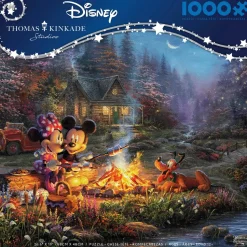 Ceaco Thomas Kinkade Disney's Mickey and Minnie Sweetheart Campfire 10