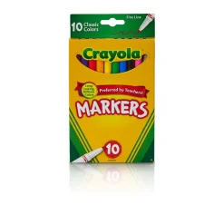 Crayola 10ct Kids Fine Line Markers Classic Colors