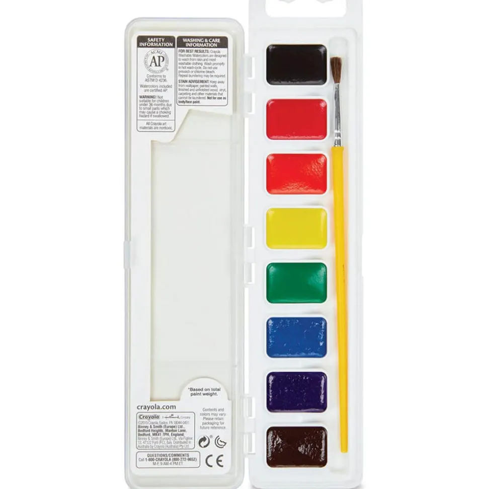 Crayola 8ct Kids Watercolor Paints with Brush