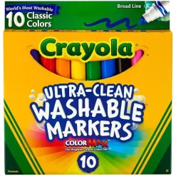 Crayola 10ct Washable Broad Line Markers Classic Colors