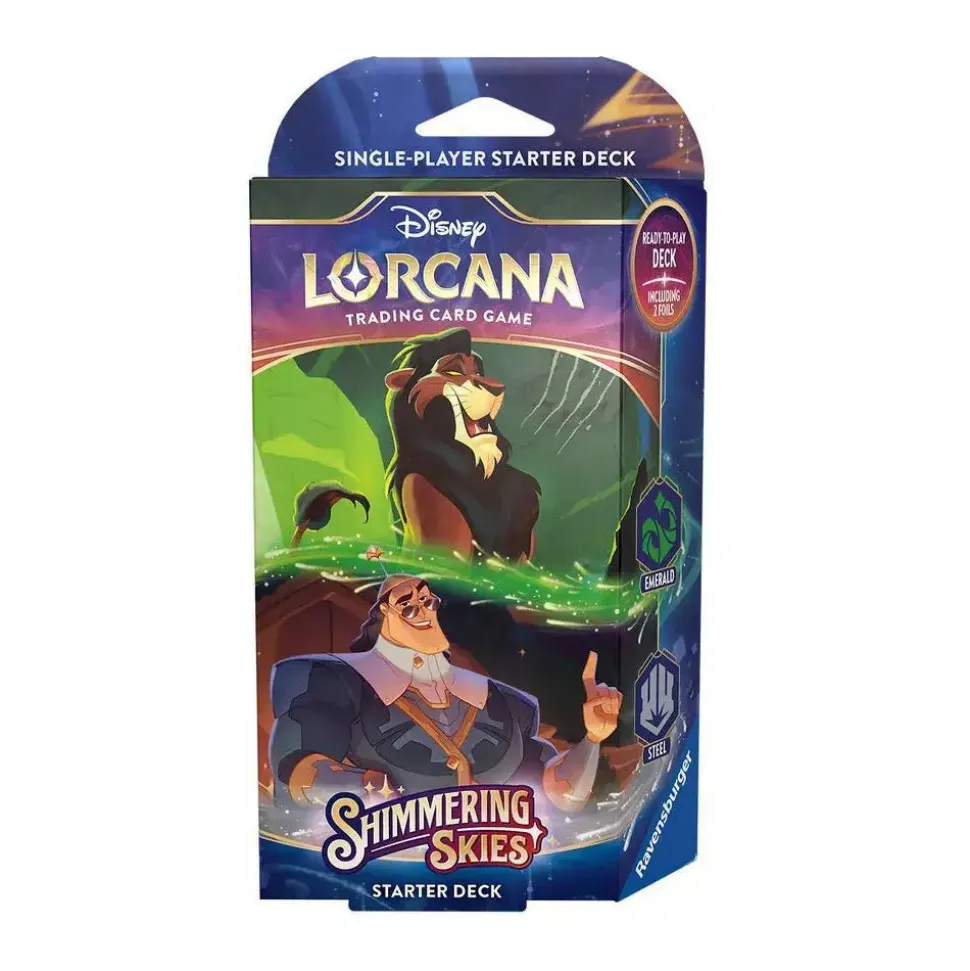 Disney Lorcana Trading Card Game Shimmering Skies Starter Deck Scar an