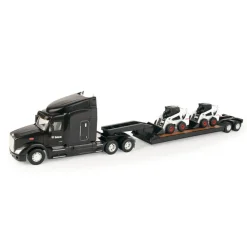 ERTL 1:32 Peterbilt Semi with Lowboy Trailer and 2 Bobcat S450 Die-Cas