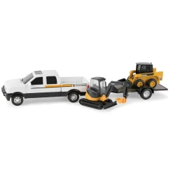 ERTL John Deere Construction Toy Set - Pickup Truck, Trailer, Tracked