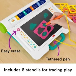 Fisher-Price Learn&Doodle Desk, Mess-Free Writing&Drawing Tablet W