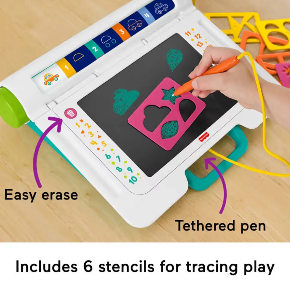 Fisher-Price Learn&Doodle Desk, Mess-Free Writing&Drawing Tablet W
