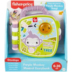 Fisher-Price Purple Monkey Musical Storybook Toy For Baby&Toddler Wi