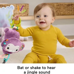 Fisher-Price Sing&Go Purple Monkey Plush Baby Stroller Sensory Toy