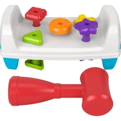 Fisher-Price Tap&Turn Bench Pretend Tools 2-Sided Toy For Infants An