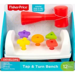 Fisher-Price Tap&Turn Bench Pretend Tools 2-Sided Toy For Infants An