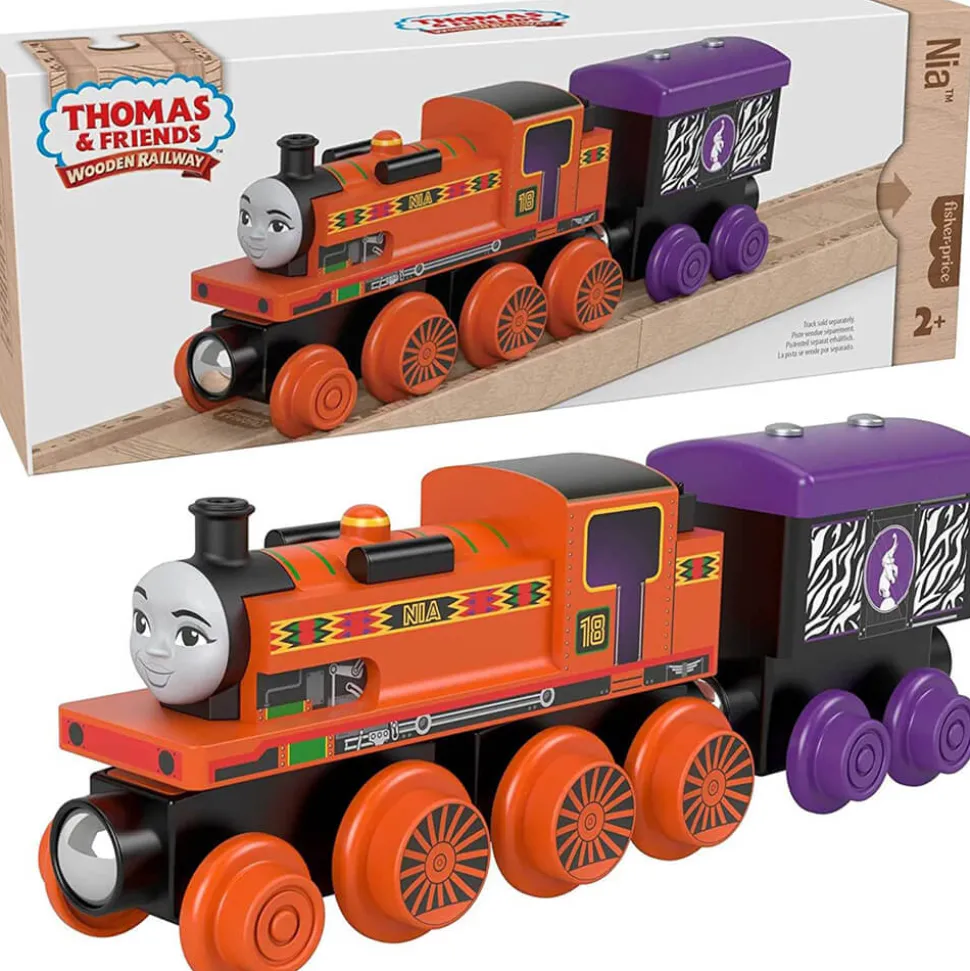 Fisher-Price Thomas&Friends Wooden Railway Nia Engine and Cargo Car