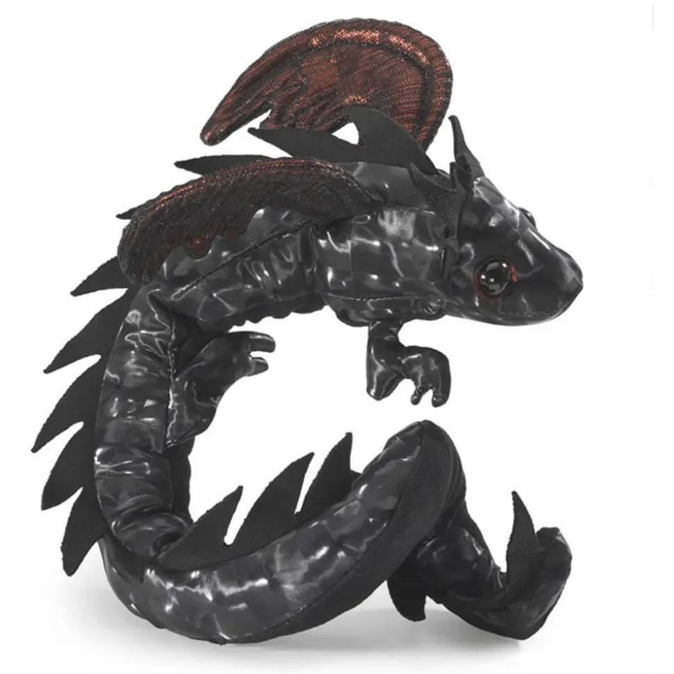 Folkmanis Midnight Dragon Wristlet Finger Puppet