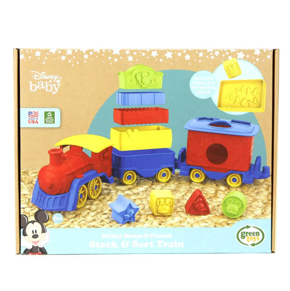 Green Toys Disney Mickey Mouse&Friends Stack&Sort Train Set