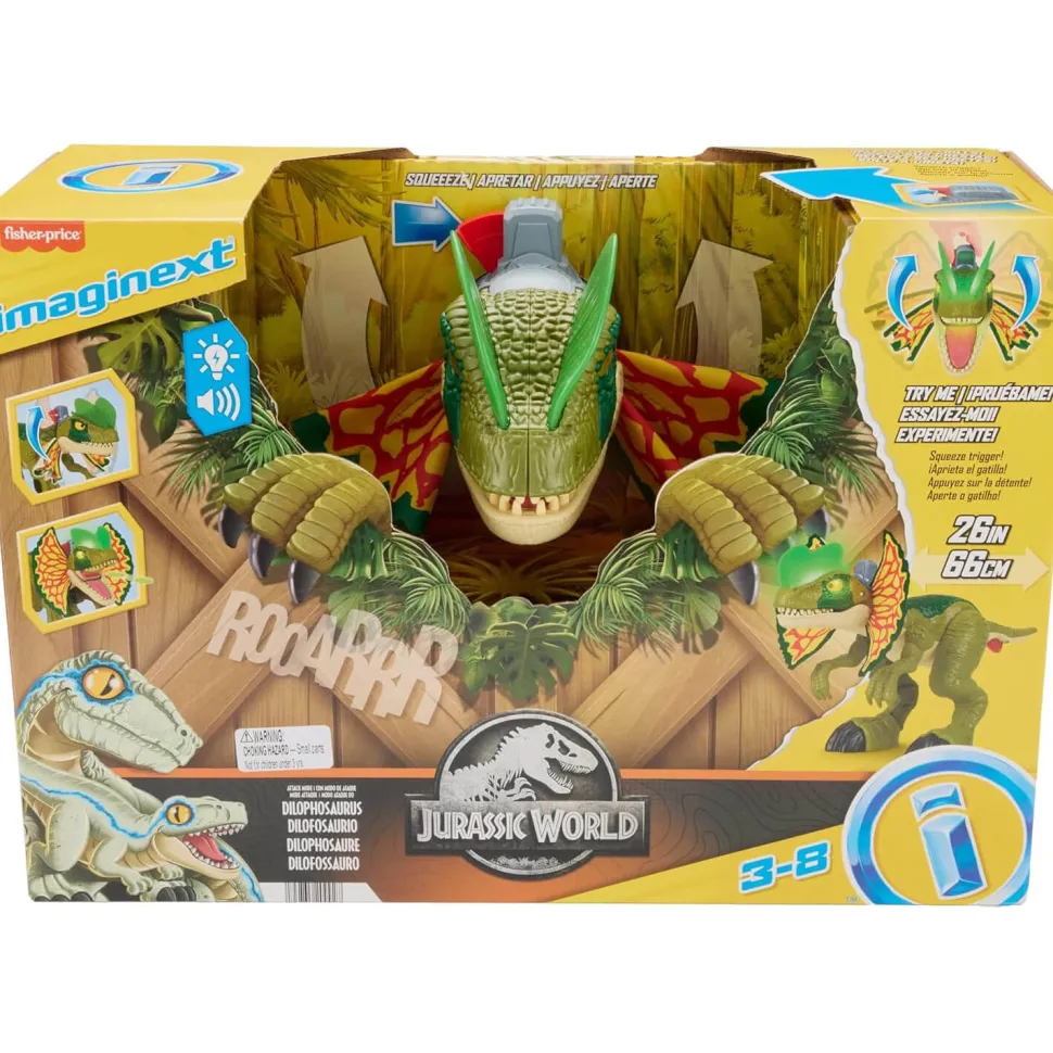 Imaginext Jurassic World Thrash Attack Dilophosaurus Dinosaur Figure