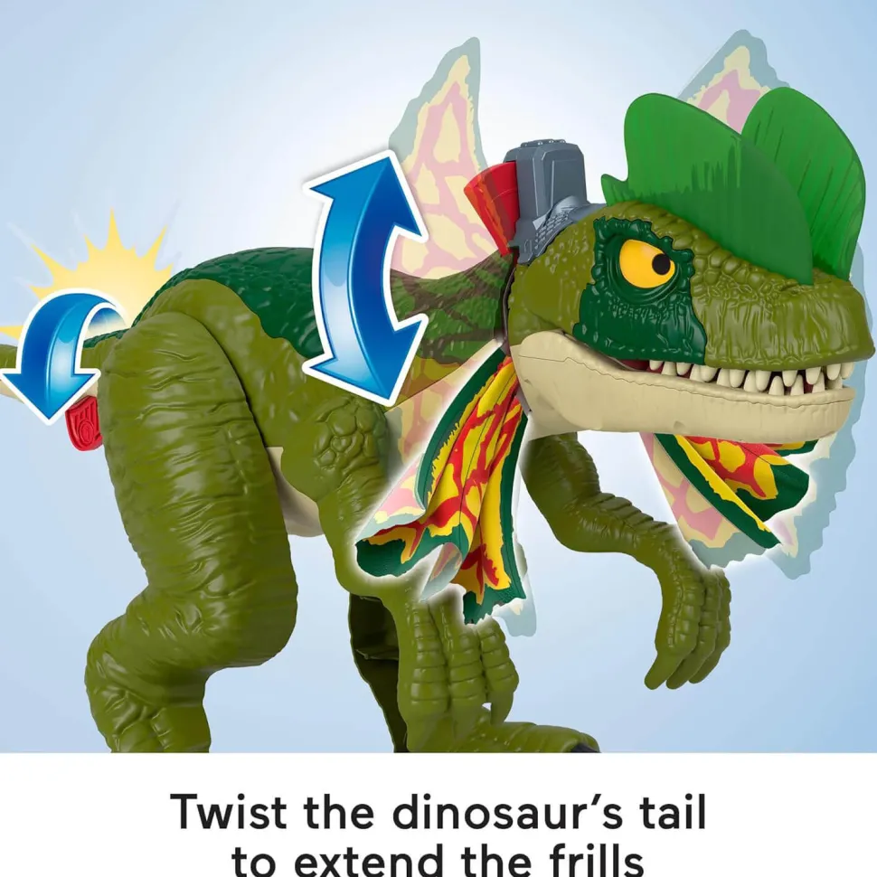 Imaginext Jurassic World Thrash Attack Dilophosaurus Dinosaur Figure