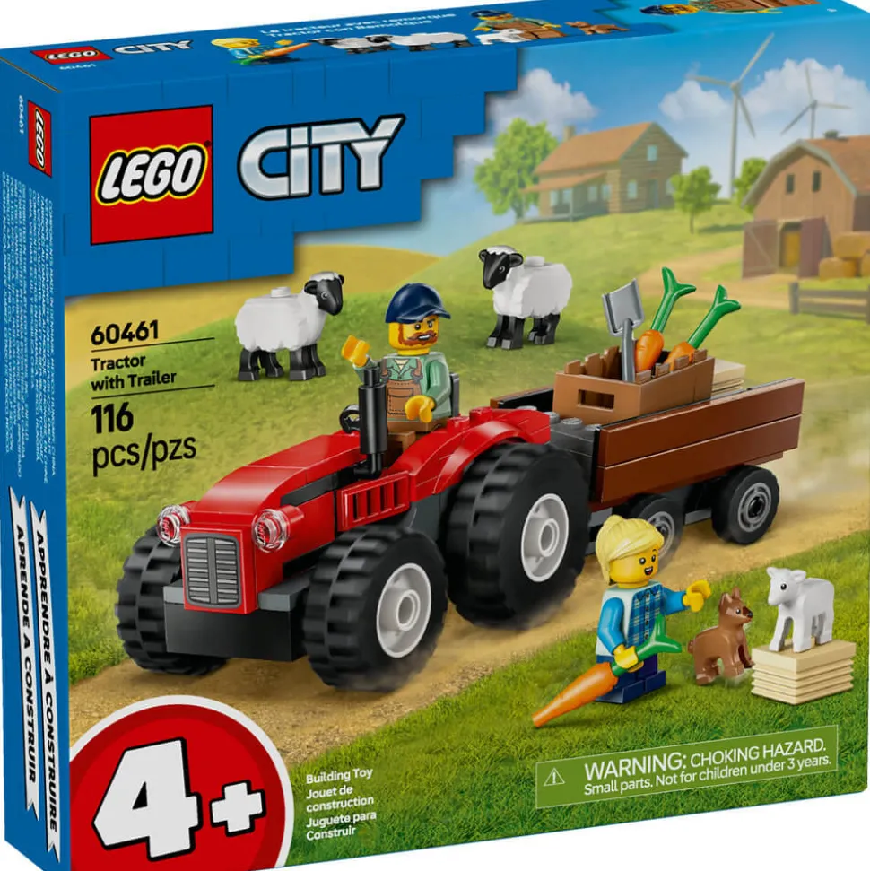LEGO® City Red Farm Tractor with Trailer&Sheep Building Kit 60461