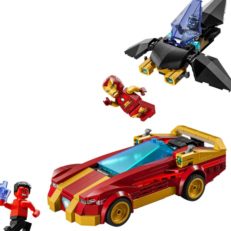LEGO® Super Heroes Marvel Iron Man Car&Black Panther vs. Red Hulk Building Kit 76310