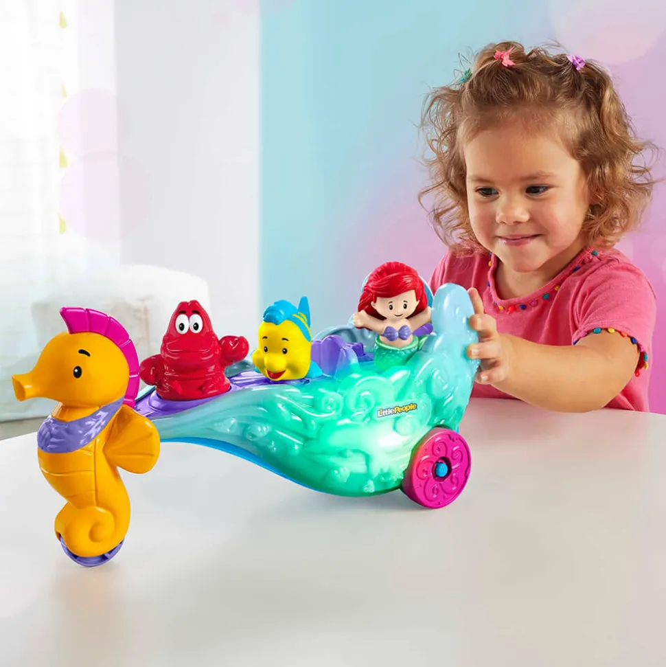 Little People Disney Princess Ariel's Light-Up Sea Carriage Playset