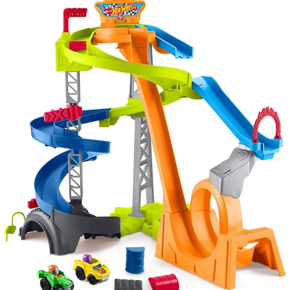 Little People Hot Wheels Spiral Stunt Speedway Playset