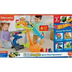 Little People Hot Wheels Spiral Stunt Speedway Playset