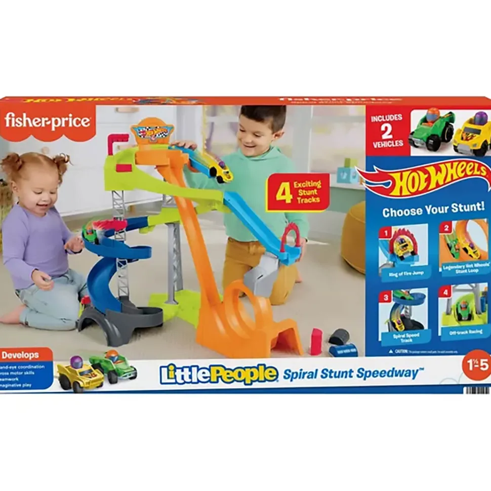 Little People Hot Wheels Spiral Stunt Speedway Playset