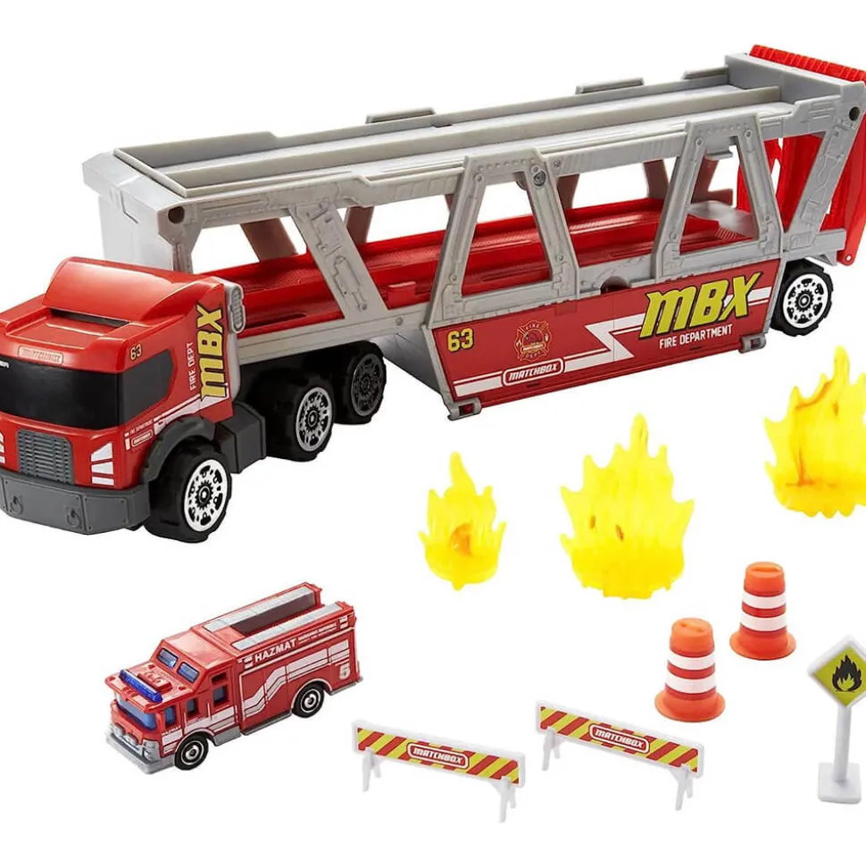 Matchbox Fire Rescue Hauler Playset
