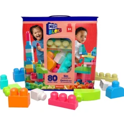MEGA BLOKS 80 Piece Toy Blocks Big Building Bag