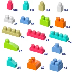 MEGA BLOKS 80 Piece Toy Blocks Big Building Bag