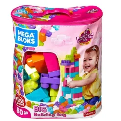 Mega Bloks Big Building Bag (Pink) (80 pieces)