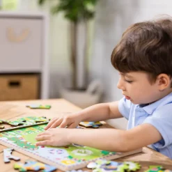 Melissa and Doug Animal Chase I-Spy Wooden Gear Puzzle