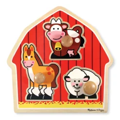 Melissa and Doug Barnyard Animals 3 Piece Jumbo Knob Puzzle