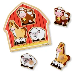 Melissa and Doug Barnyard Animals 3 Piece Jumbo Knob Puzzle
