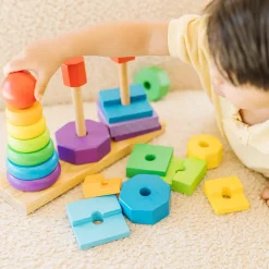 Melissa and Doug Geometric Stacker Toddler Toy