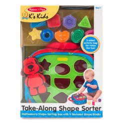 Melissa and Doug K’s Kids Take-Along Shape Sorter Baby and Toddler Toy