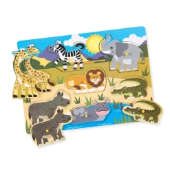 Melissa and Doug Safari 7 Piece Peg Puzzle