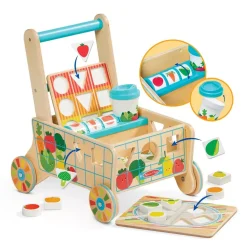 Melissa and Doug Wooden Shape Sorting Grocery Cart