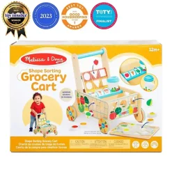 Melissa and Doug Wooden Shape Sorting Grocery Cart
